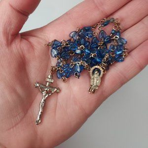 Blue Heart Vintage Rosary